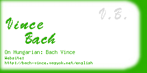 vince bach business card